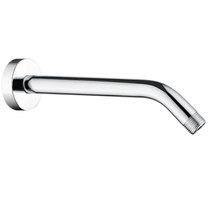 BRIGHT SHOWERS Shower Arm with Flange 10 Inches Solid Brass Shower Head Extension Arm, Wall Mounted Shower Pipe Arm for Rainfall Shower Head and Handheld Showerhead, Chrome - color: Chrome, style: Basic 10 Inch