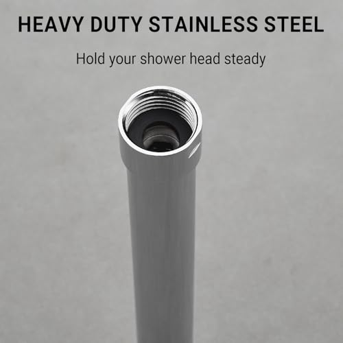 Shower Arm Extender, 6 Inch Extension Arm for Rainfall and Handheld Shower Head, Wall Mount Straight Shower Head Extender Arm Female to Male NPT 1/2 Inch, Polished Chrome - color: Chrome, style: 6-Inch
