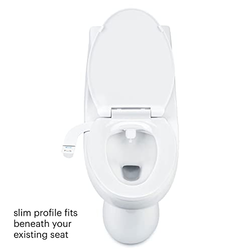 Brondell SS-150W SimpleSpa Thinline Essential Bidet Attachment for Toilet Seats with Adjustable Water Pressure, Side Arm Control, Thin Profile, White (Single Nozzle) - color: White Controls