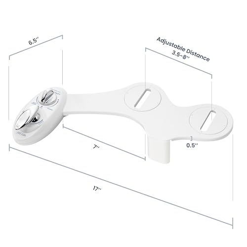 LUXE Bidet NEO 320 - Warm Water Bidet Attachment for Toilet Seat, White | Non-Electric, Warm Water, Dual Nozzle, Self-Cleaning, Adjustable Water Pressure, Rear & Feminine Wash - color: White