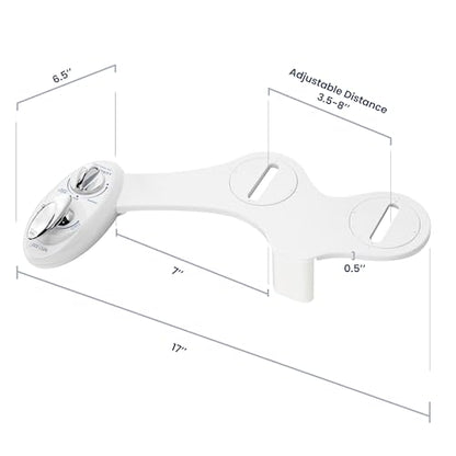 LUXE Bidet NEO 320 - Warm Water Bidet Attachment for Toilet Seat, White | Non-Electric, Warm Water, Dual Nozzle, Self-Cleaning, Adjustable Water Pressure, Rear & Feminine Wash - color: White