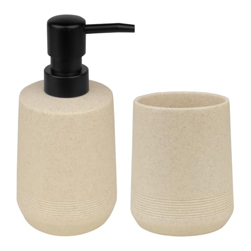 Resin Bathroom Set (Beige, 2 Pcs-B) - color: Beige, size: 2 Pcs-B