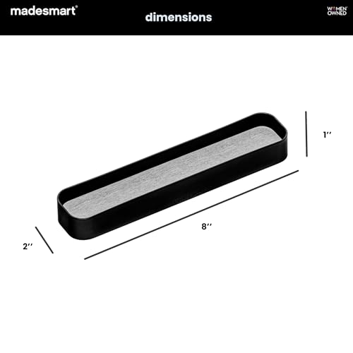 madesmart Drying Stone Toothbrush Tray, Carbon | diatomite, fast drying surface, non slip feet, toothpaste floss, dental items, bathroom counter, woman owned - color: Carbon