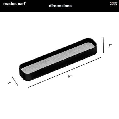 madesmart Drying Stone Toothbrush Tray, Carbon | diatomite, fast drying surface, non slip feet, toothpaste floss, dental items, bathroom counter, woman owned - color: Carbon