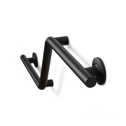 Bathroom Grab Bar, 38 inch Stainless Steel, Left Handed Zuma Bar, 1.25 inch Diameter, Handicap Grab Bar, Safety Rail, Matte Black - color: Matte Black, style: Left-Hand
