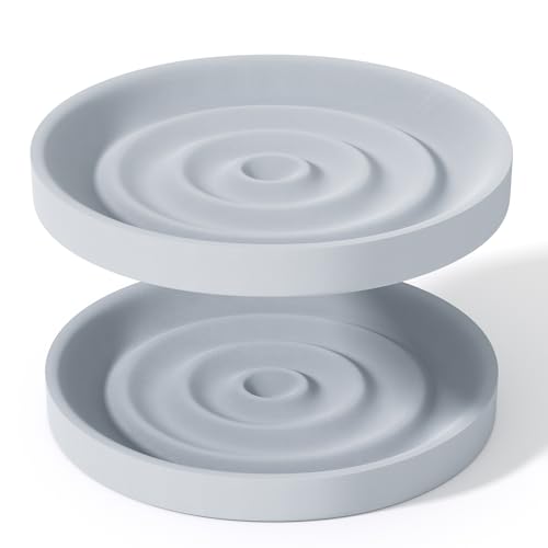 Diatomite Soap Dish, 2 Pack Water Absorbent Stone Soap Dish Holder | Quick Dry Stone Soap Dish, Diatomaceous Earth Bath Tray, Bath Dish Holder for Hand Soap, Bar Soap, Kitchen Sponge, Gray - color: Gray/Oval, size: 2-Pack