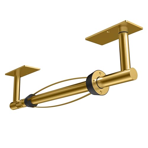 RUACQ Paper Towel Holder Under Cabinet, One Hand Tearing Paper Towel Holder with Damping Effect, Wall Mount & Adhesive Stainless Steel Paper Roll Holder for Kitchen Bathroom (Brushed Gold) - color: Brushed Gold, size: One Hand Tear - Rectangle