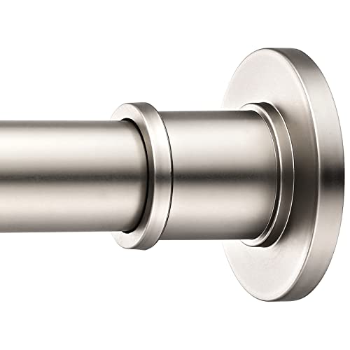 Industrial Shower Curtain Rod - Spring Tension Shower Rod 43-72 Inch Tension Curtain Rod for Window or Bathroom, Satin Nickel - color: Satin Nickel, size: 43-72 Inch