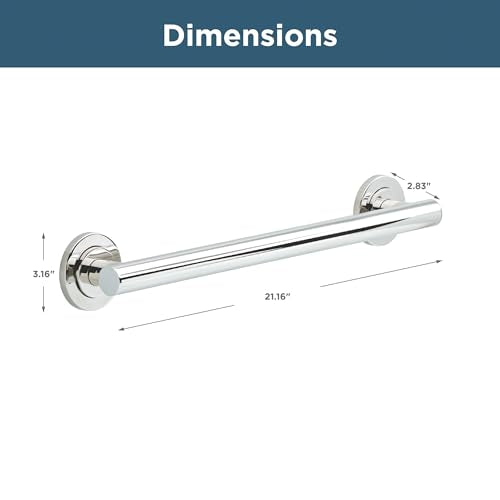 Franklin Brass Voisin (1-Pack) 18' ADA Grab Bar Bathtub Handle Safety Grip in Bright Stainless Steel 1-1/4' diameter Wall Mount Shower Handicap VOI5918-BS - size: 18 Inch