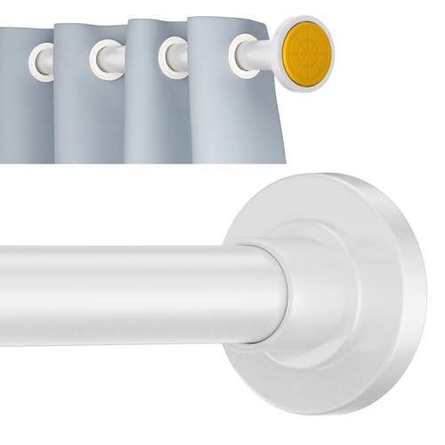 White Shower Curtain Rod Tension 30 to 92 Inch,1 Inch Diameter Adjustable Tension Curtain Rod No Drilling,Shower Rods for Bathroom,No Rust - color: White, size: 30" to 92"