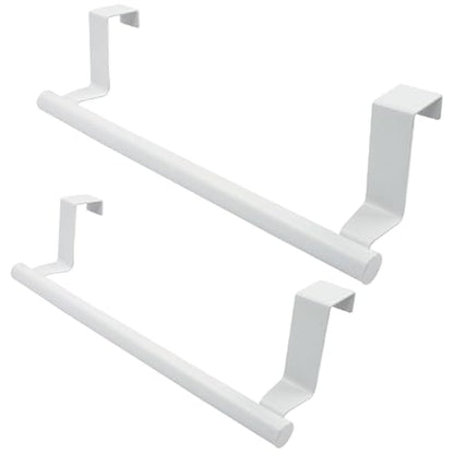 2 Pack White 9 Inch Towel Holder for Kitchen Bathroom | Bathroom Towel Bar, Stainless Steel, Hand Towel Rack, Over Cabinet Door, For Kitchen Bathroom - color: White