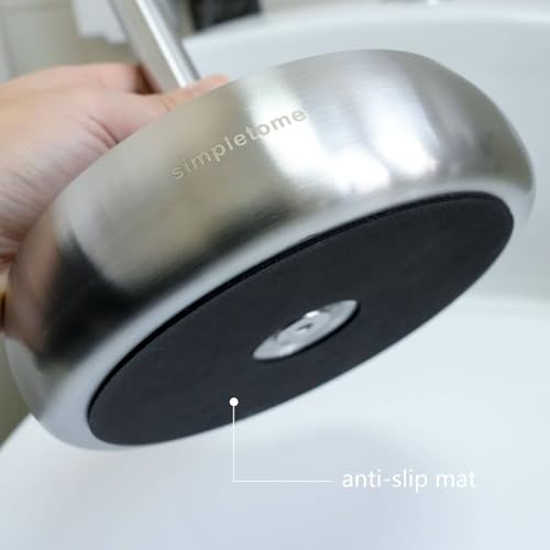 Toilet Paper Holder Stand with Storage Weighted (SUS304 Stainless Steel) | freestanding tp holder | silicone non-slip base | large storage capacity | tidy organized bathroom | 2mm thickened steel - color: 304 Brushed Silvery