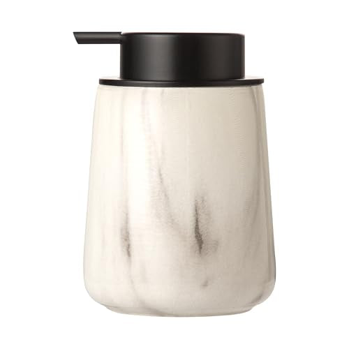 Enra Ceramic Soap Dispenser,12 oz Marble Lotion Dispenser Bathroom Liquid Refillable Hand Soap Dispenser for Bathroom Kitchen with Easy-to-Press Pump(Marble Liquid Type) - color: Marble Liquid Type