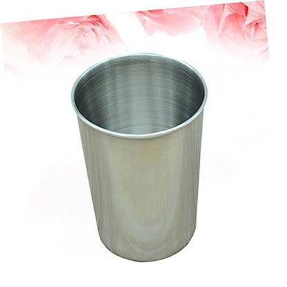 Luxshiny 2pcs Stainless Steel Toothbrush Tumbler Cup Set 180ml Bathroom Rinsing Cups for Home Use Sturdy Silver Water Tumblers for Mouthwash and Beverages