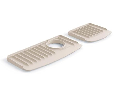 WeatherTech FaucetMat Duo - Protect Your Kitchen & Bathroom Countertops - Tan/Sand - color: Tan, size: Duo