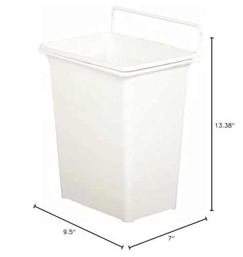 Knape & Vogt KV Door Mounted Waste Bin for Vanity 9qt White