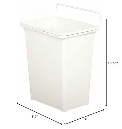 Knape & Vogt KV Door Mounted Waste Bin for Vanity 9qt White