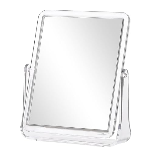 Vanity Mirror Make up Mirrors on Stand Double Sided Desk Makeup | Tabletop Mirror Travel Portable Folding Table Mirror with Stand Bathroom for Dressing