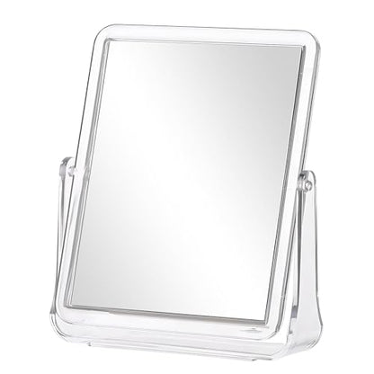 Vanity Mirror Make up Mirrors on Stand Double Sided Desk Makeup | Tabletop Mirror Travel Portable Folding Table Mirror with Stand Bathroom for Dressing