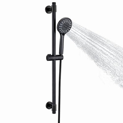 Adjustable 30-Inch Shower Slide Bar with 5-Function Handheld Shower Head, Stainless Steel Wall Mount Shower Slide Bar Set with Extra Hose (Oil Rubbed Bronze) - color: Oil Rubbed Bronze