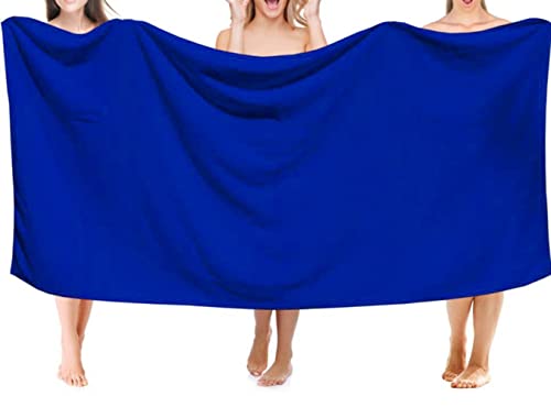 MYLSMPLE Luxury Microfiber Bath Towel Extra Large Bath Sheet Blue Beach Towel Fast Drying Hotel Bathroom Towel (36 Inch X 72 Inch, Dark Blue) - color: Dark Blue