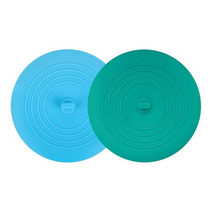 Tub Stopper 2PCS,Bathtub Drain Stopper,6 inches Bathtub Tub Drain Cover Stopper,Silicone Drain Plug,Kitchen Bathroom Hair Water Shower Stopper,Large Bathroom Laundry Accessories (Blue/Green) - color: Blue/Green