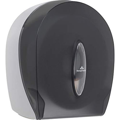 Georgia-Pacific Single-Roll Jumbo Toilet Paper Dispenser by GP PRO (Georgia-Pacific), Translucent Smoke, 59009, 10.610" W x 5.390" D x 11.290" H - style: 1-Roll