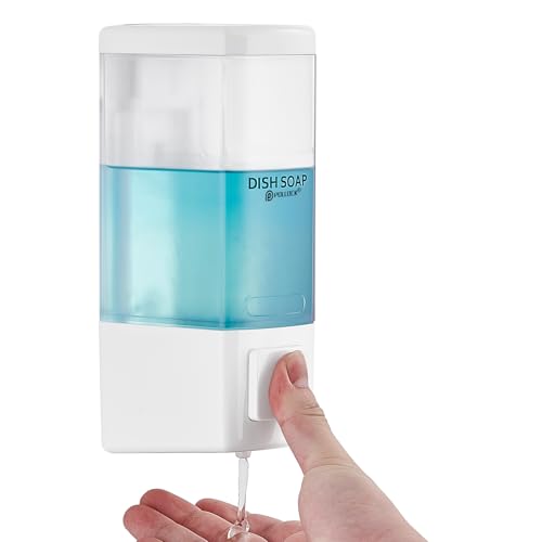 Pollock Shampoo and Conditioner Dispenser 1 Chamber * 500ML | Shower Soap Dispenser Wall Mounted, Body Wash Dispenser No Drill, Refillable Shower Dispenser for Bathroom - color: Blk-zt-53-w1