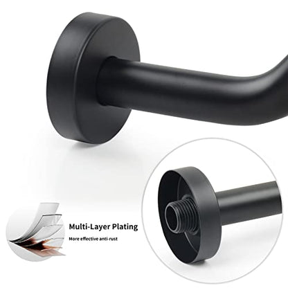 S Shape Shower Arm with Flange,High Rise Shower Head Extension Arm,Stainless Steel 15.5 Inch Shower Arm Extension,Matte Black,9Z3MK - color: Matte Black, style: Z Shaped