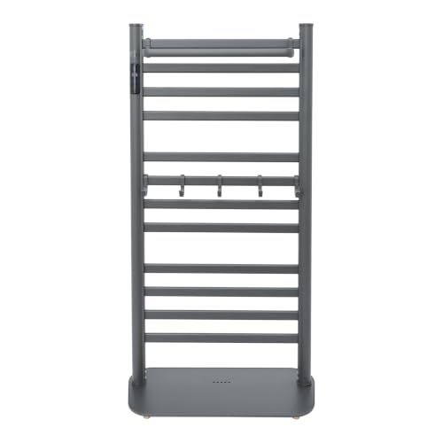 Freestanding Towel Warmer Rack, Heated Electric Carbon Fiber, Timer (Grey) | Place in Bathrooms to Warm Towels and Dry Clothes—Carbon Fiber Heating Eliminates Dampness, Spa‑Like Comfort Daily. - color: Grey