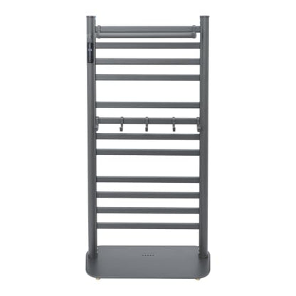 Freestanding Towel Warmer Rack, Heated Electric Carbon Fiber, Timer (Grey) | Place in Bathrooms to Warm Towels and Dry Clothes—Carbon Fiber Heating Eliminates Dampness, Spa‑Like Comfort Daily. - color: Grey