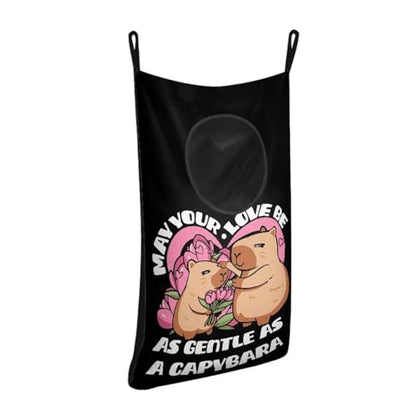 ZOUTAIRONG Capybara Print Hanging Hamper Laundry Bag Cute Laundry Baskets Over Door Laundry Hamper Space Saving Storage Organizers Clothes Hampers - color: Capybara