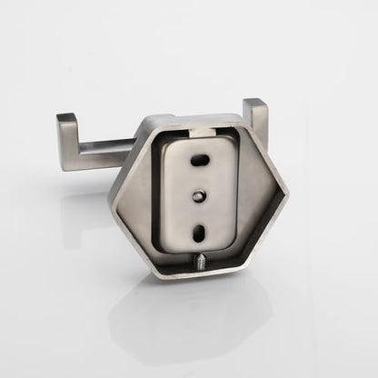 GERZWY Bathroom Double Towel Hook Wall Mounted Brushed Stainless Steel Coat/Robe Clothes Hook for Bath Kitchen Modern Hotel 2 Pack - color: Brushed