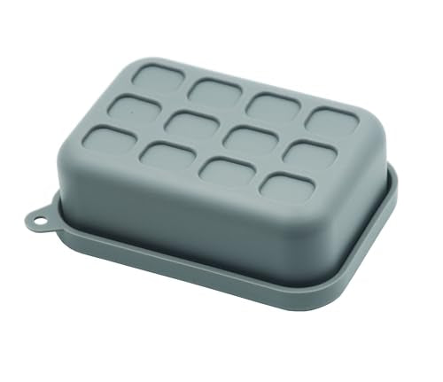 Leakproof Silicone Travel Soap Case,Portable Soap Box with Draining Layer for Shower,Bathroom,Camping,Hiking,Gym (Gray) - color: Gray Silicone Soap Case