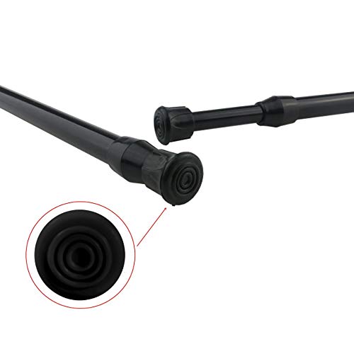 Tension Rods, 4 Pack Adjustable Spring Steel Cupboard Bars Tension Curtain Rod Shower Rod (23.6-43.3 Inches, Black) - color: Black, size: 23.6-43.3 inch