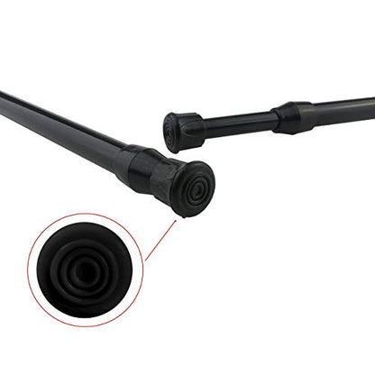 Tension Rods, 4 Pack Adjustable Spring Steel Cupboard Bars Tension Curtain Rod Shower Rod (23.6-43.3 Inches, Black) - color: Black, size: 23.6-43.3 inch