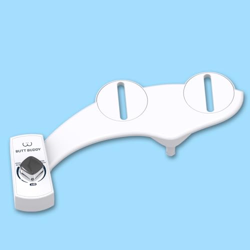 Butt Buddy - Bidet Toilet Seat Attachment & Fresh Water Sprayer (Easy to Install, Universal Fit, No Plumbing or Electricity Required | Self-Cleaning Nozzle, Adjustable Pressure Control, USA Stock)