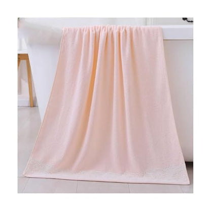 Quick Dry Bamboo Fiber Bath Sheets Household Thick Soft Absorbent Bath Sheets Washable Quick-Drying Bath Sheets 55.1x27.5in Lightweight - color: Pale Red