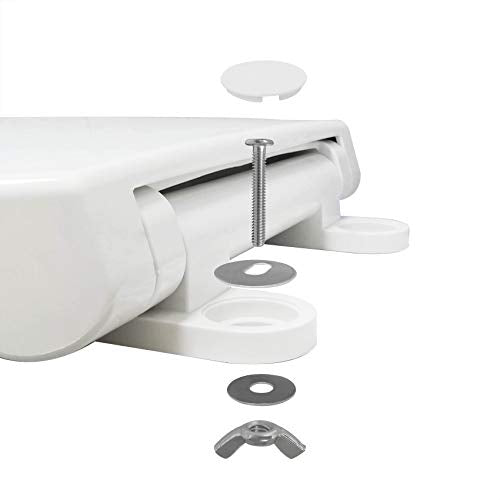 CYRRET Elongated Toilet Seat Slow Close, Easy to Install and Clean, Durable Plastic, White, Replacement Toilet Seats, Fits Standard Elongated, Obling or Oval Toilets - style: Elongated