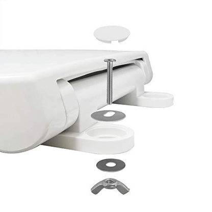 CYRRET Elongated Toilet Seat Slow Close, Easy to Install and Clean, Durable Plastic, White, Replacement Toilet Seats, Fits Standard Elongated, Obling or Oval Toilets - style: Elongated