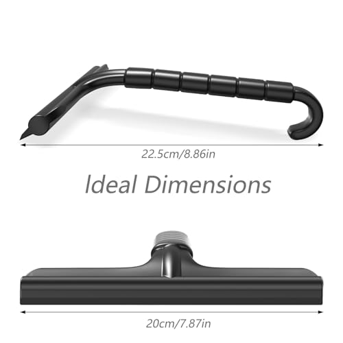 Shower Squeegee for Glass Doors, All-in-One Shower Squeegee for Glass Doors with Built-in Hook, Household Window Mirror Cleaner for Bathroom Glass Kitchen Tile Wall Car, 8 in Silicone Blade - size: 7.8"W x 8.8"H