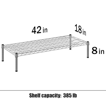 18" Deep x 42" Wide x 8" Height 1-Tier Wire Shelving Kit | NSF Commercial Storage Rack Unit - size: 18" Deep x 42" Wide