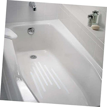 36pcs Slip Tape for Bathroom Non-Slip Strips White Shower Bathtub Safety Adhesive Treads Skid Stickers Bath Safety Strips Non Stickers for Stairs Floors - size: 38X2cm