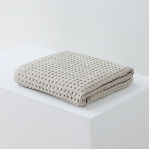 Soft textured waffle cotton towels, a reliable three-piece collection for all household needs (Brown) - size: Brown