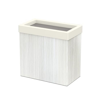 Gatco Small Bathroom Trash Can with Lid, Rectangle 3 Gallon Wastebasket, Under Sink, White Oak with Matte White, for Bathroom, Bedroom, Office (1943W) - color: White Oak/Matte White Lid