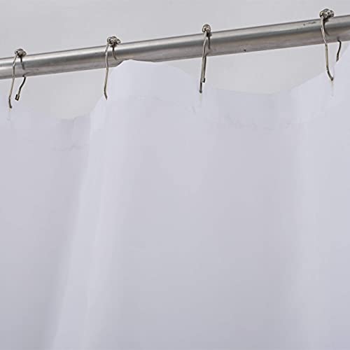 Waterproof Fabric Shower Curtain or Liner Machine Washable & Breathable White72x78inch (Standard Size) 1 Panel