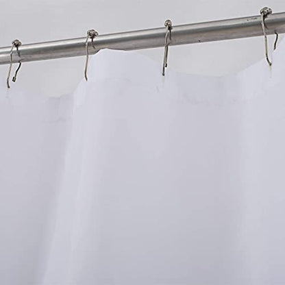 Waterproof Fabric Shower Curtain or Liner Machine Washable & Breathable White72x78inch (Standard Size) 1 Panel