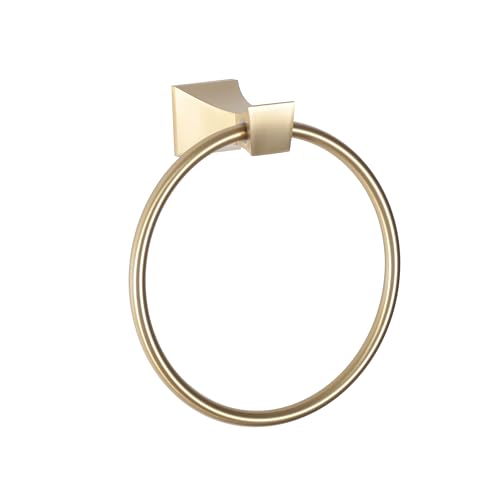 Galim Towel Ring for Bathroom, Wall Mounted Bathroom Towel Holder, Stainless Steel and Towel Hanger for Kitchen, Bathroom, Washroom, Corrosion-Resistant, 7-3/32” Width, Satin Brass Finish - color: Satin Brass