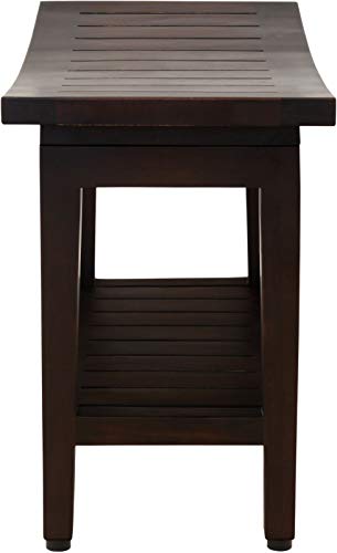 Patented 24" Maluku Mocha Teak Shower Bench with Shelf - A. Bench - size: A. Bench