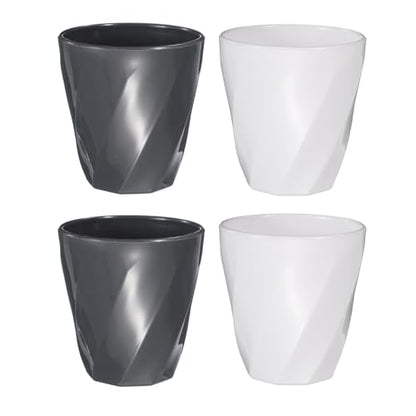 uxcell 4 Pcs Simple Toothbrush Cup, 13.5 OZ Reusable Bathroom Tumbler, 2.2 x 3.5 Unbreakable Plastic Cups for Storing Toothpaste Makeup Brush Holder Water Beverages Combs, Gray/White - color: Gray/White